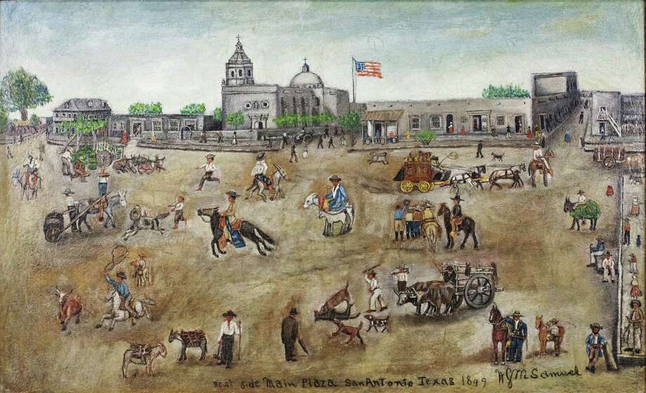 San Antonio's Main Plaza ca. 1849 by William G. M. Samuels